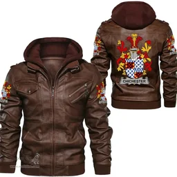 Irish Chichester Coat of Arms Family Crest Ireland Leather Jacket Irish Jackets