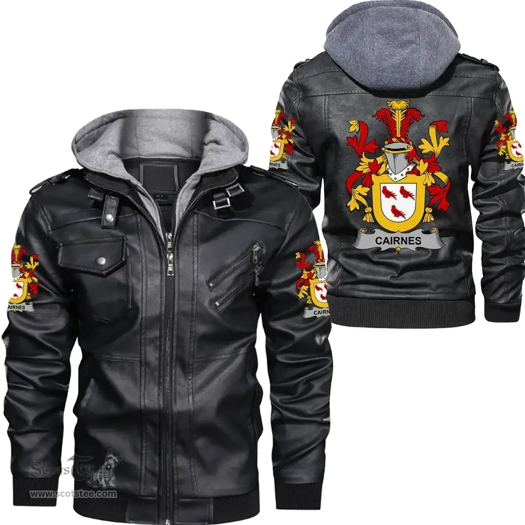 Irish Cairnes Coat of Arms Family Crest Ireland Leather Jacket Irish Jackets