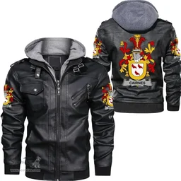 Irish Cairnes Coat of Arms Family Crest Ireland Leather Jacket Irish Jackets