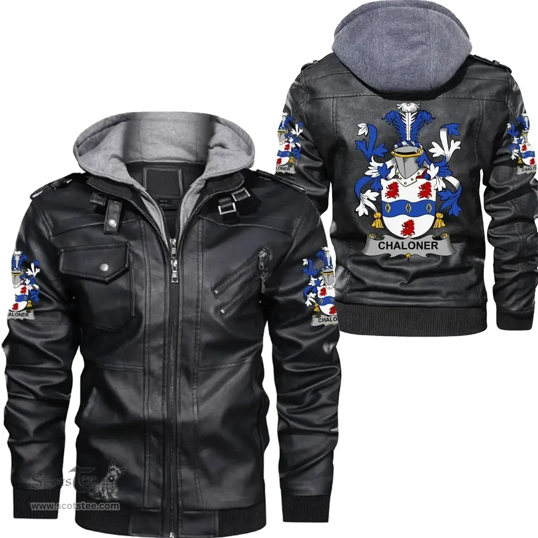 Irish Chaloner Coat of Arms Family Crest Ireland Leather Jacket Irish Jackets