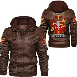 Irish Hanraghan or O'Hanraghan Coat of Arms Family Crest Ireland Leather Jacket Irish Jackets