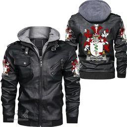 Irish Donovan or O'Donovan Coat of Arms Family Crest Ireland Leather Jacket Irish Jackets