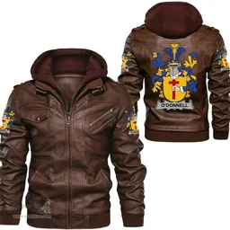 Irish Donnellan or O'Donnellan Coat of Arms Family Crest Ireland Leather Jacket Irish Jackets