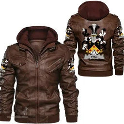 Irish Fyan or Faghan Coat of Arms Family Crest Ireland Leather Jacket Irish Jackets
