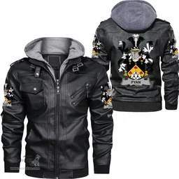 Irish Fyan or Faghan Coat of Arms Family Crest Ireland Leather Jacket Irish Jackets