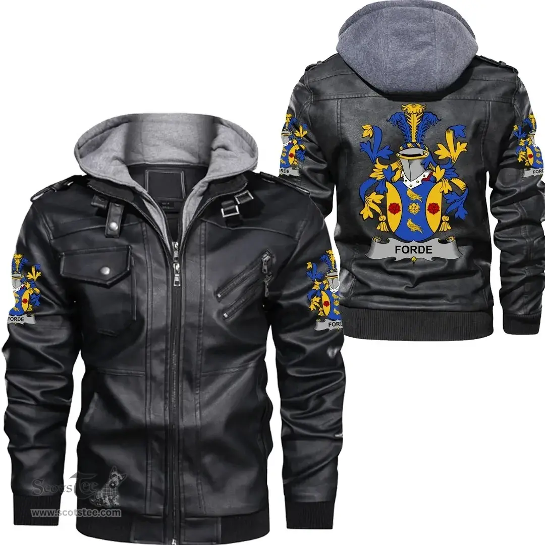 Irish Forde or Consnave Coat of Arms Family Crest Ireland Leather Jacket Irish Jackets