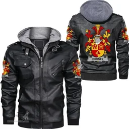 Irish Dorney or O'Dorney Coat of Arms Family Crest Ireland Leather Jacket Irish Jackets