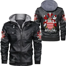 Irish Fitz-Awry Coat of Arms Family Crest Ireland Leather Jacket Irish Jackets