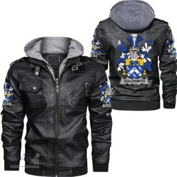 Irish Goldsmith Coat of Arms Family Crest Ireland Leather Jacket Irish Jackets