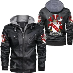 Irish Enright Coat of Arms Family Crest Ireland Leather Jacket Irish Jackets