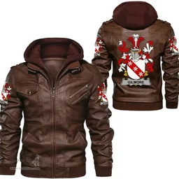 Irish Gilmore Coat of Arms Family Crest Ireland Leather Jacket Irish Jackets