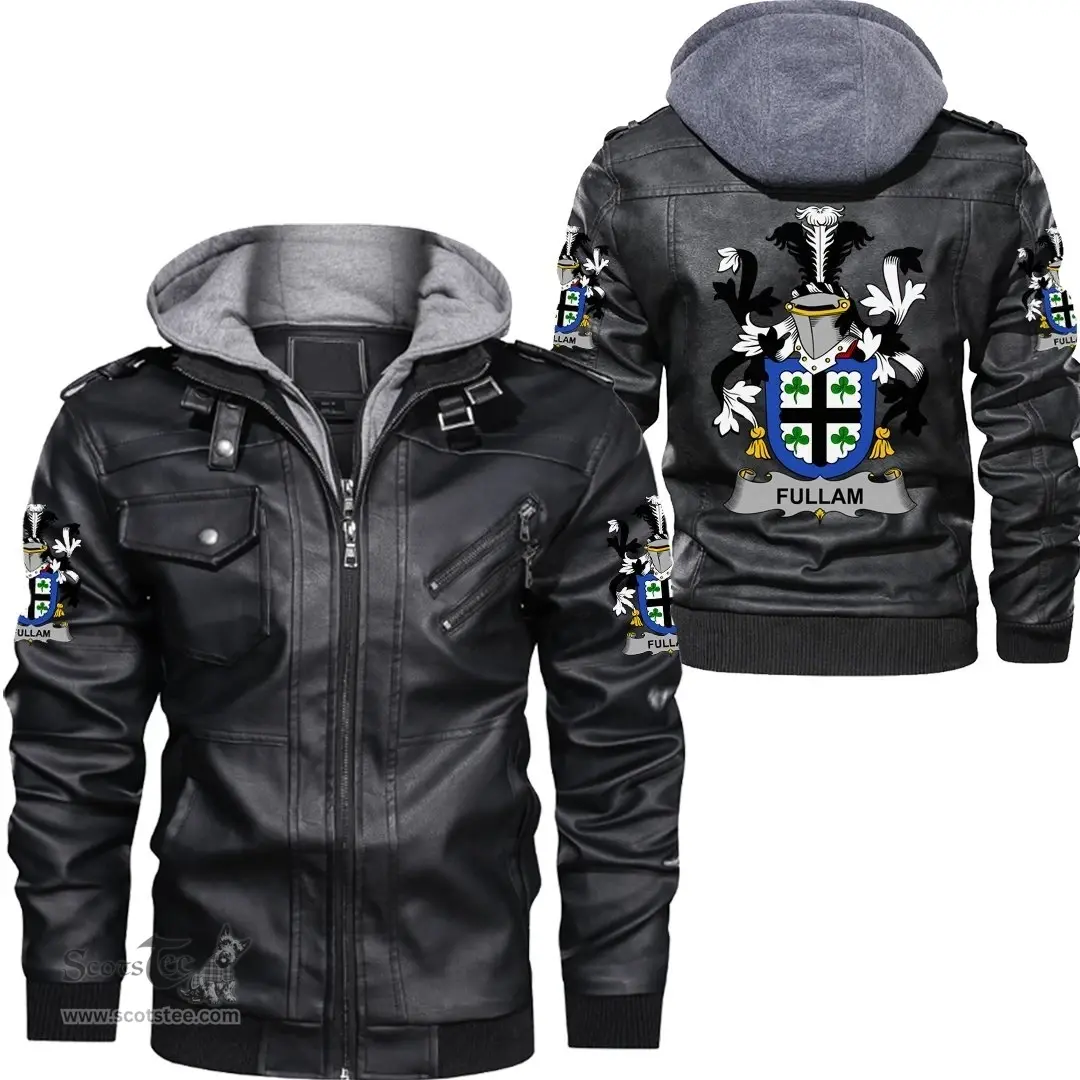 Irish Fullam Coat of Arms Family Crest Ireland Leather Jacket Irish Jackets