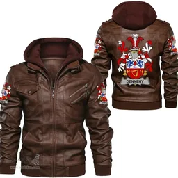 Irish Dennehy or O'Dennehy Coat of Arms Family Crest Ireland Leather Jacket Irish Jackets