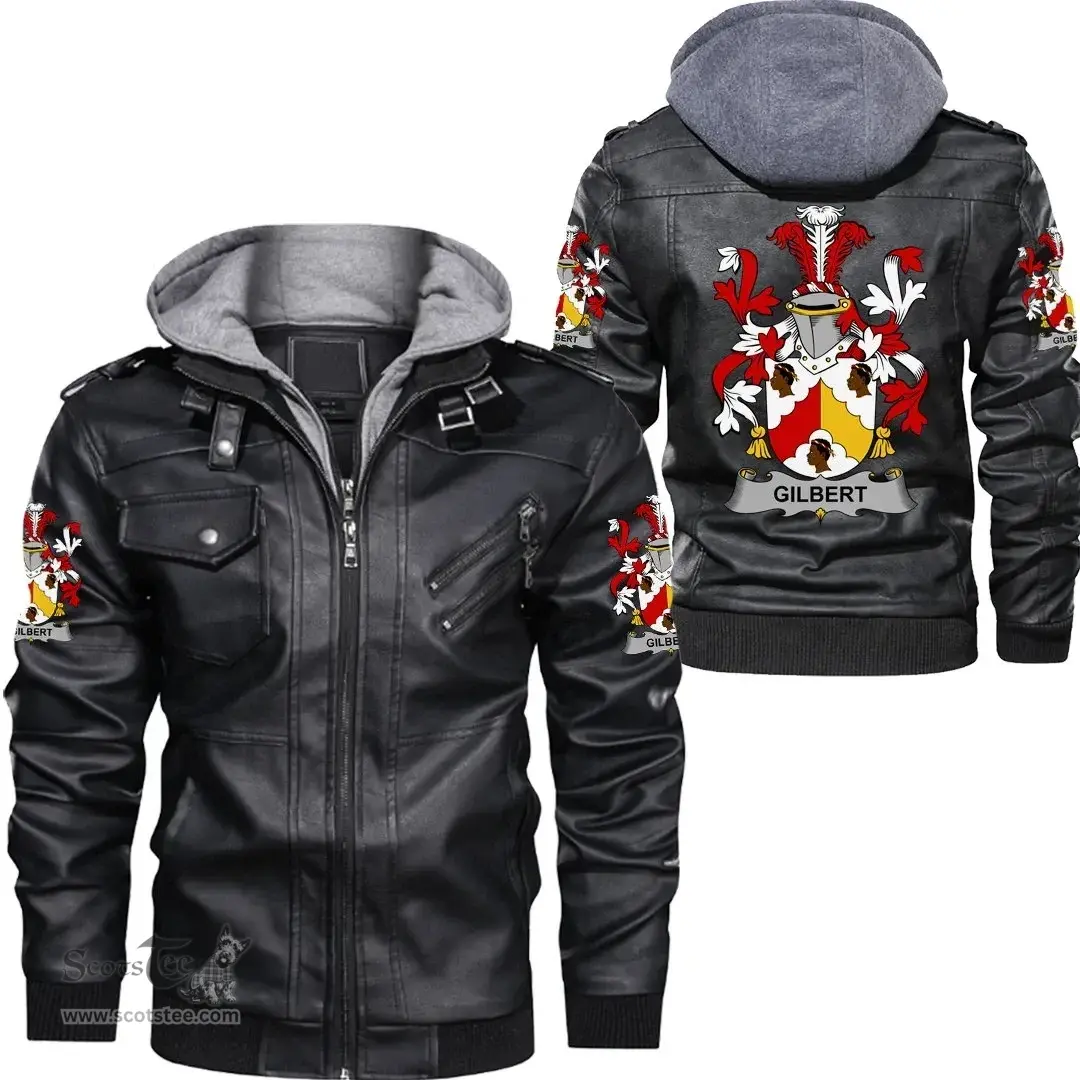 Irish Gilbert Coat of Arms Family Crest Ireland Leather Jacket Irish Jackets