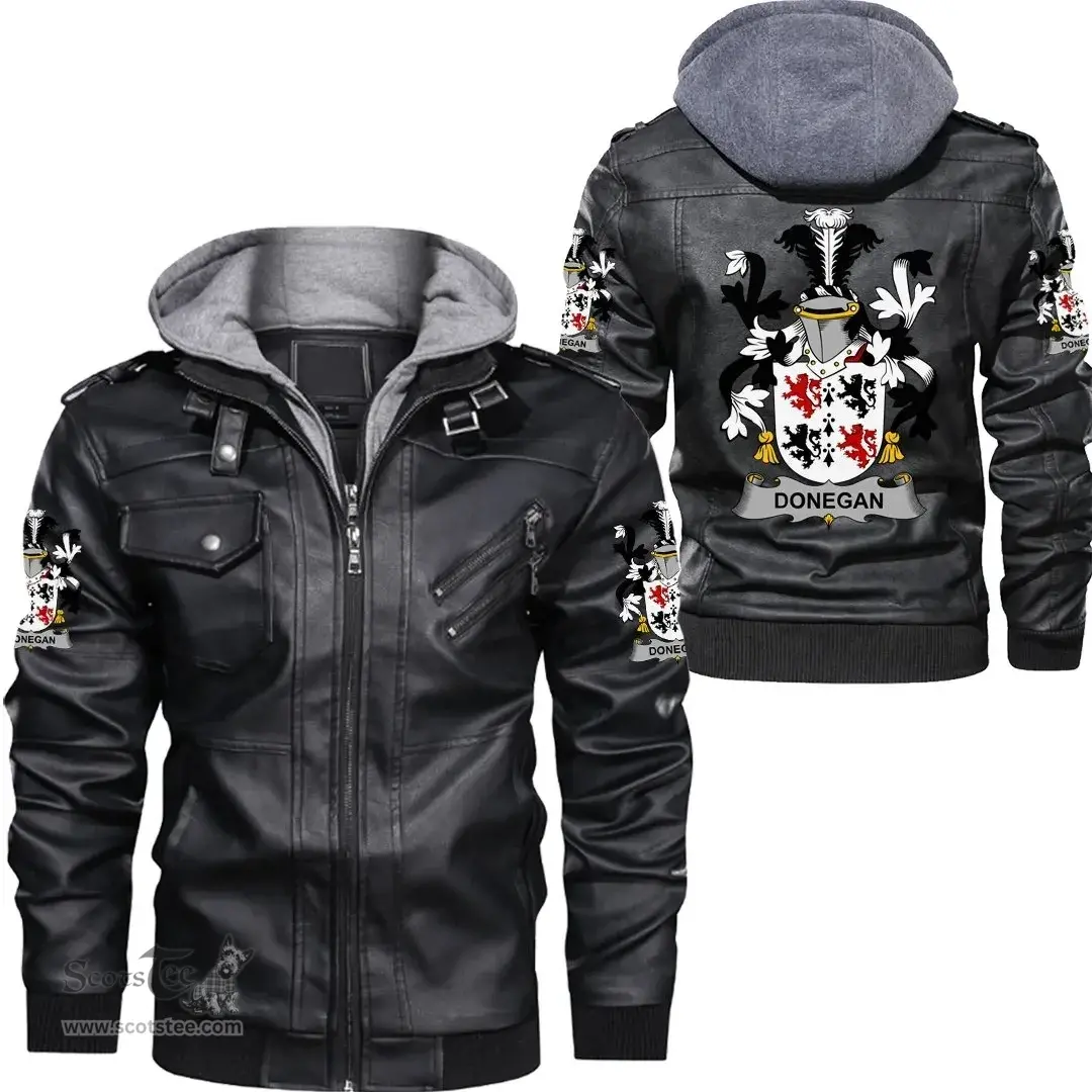 Irish Donegan or O'Donagan Coat of Arms Family Crest Ireland Leather Jacket Irish Jackets