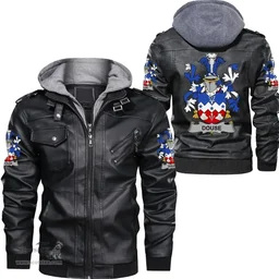 Irish Douse or Dowse Coat of Arms Family Crest Ireland Leather Jacket Irish Jackets
