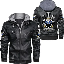 Irish Drisdale Coat of Arms Family Crest Ireland Leather Jacket Irish Jackets