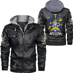 Irish Gervais Coat of Arms Family Crest Ireland Leather Jacket Irish Jackets