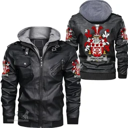 Irish Finucane or McFinucane Coat of Arms Family Crest Ireland Leather Jacket Irish Jackets