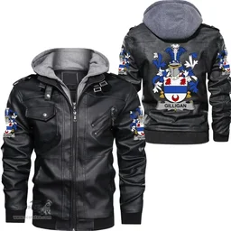 Irish Gilligan or McGilligan Coat of Arms Family Crest Ireland Leather Jacket Irish Jackets
