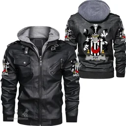 Irish Foy or O'Fie Coat of Arms Family Crest Ireland Leather Jacket Irish Jackets