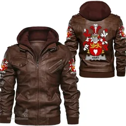 Irish Hartley or O'Hartley Coat of Arms Family Crest Ireland Leather Jacket Irish Jackets