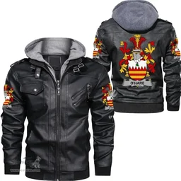 Irish Hare or O'Hare Coat of Arms Family Crest Ireland Leather Jacket Irish Jackets
