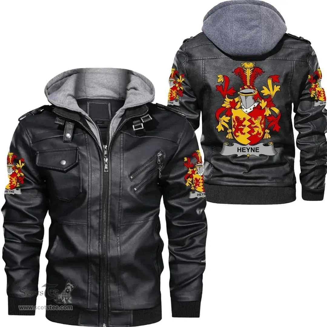Irish Heyne or O'Heyne Coat of Arms Family Crest Ireland Leather Jacket Irish Jackets
