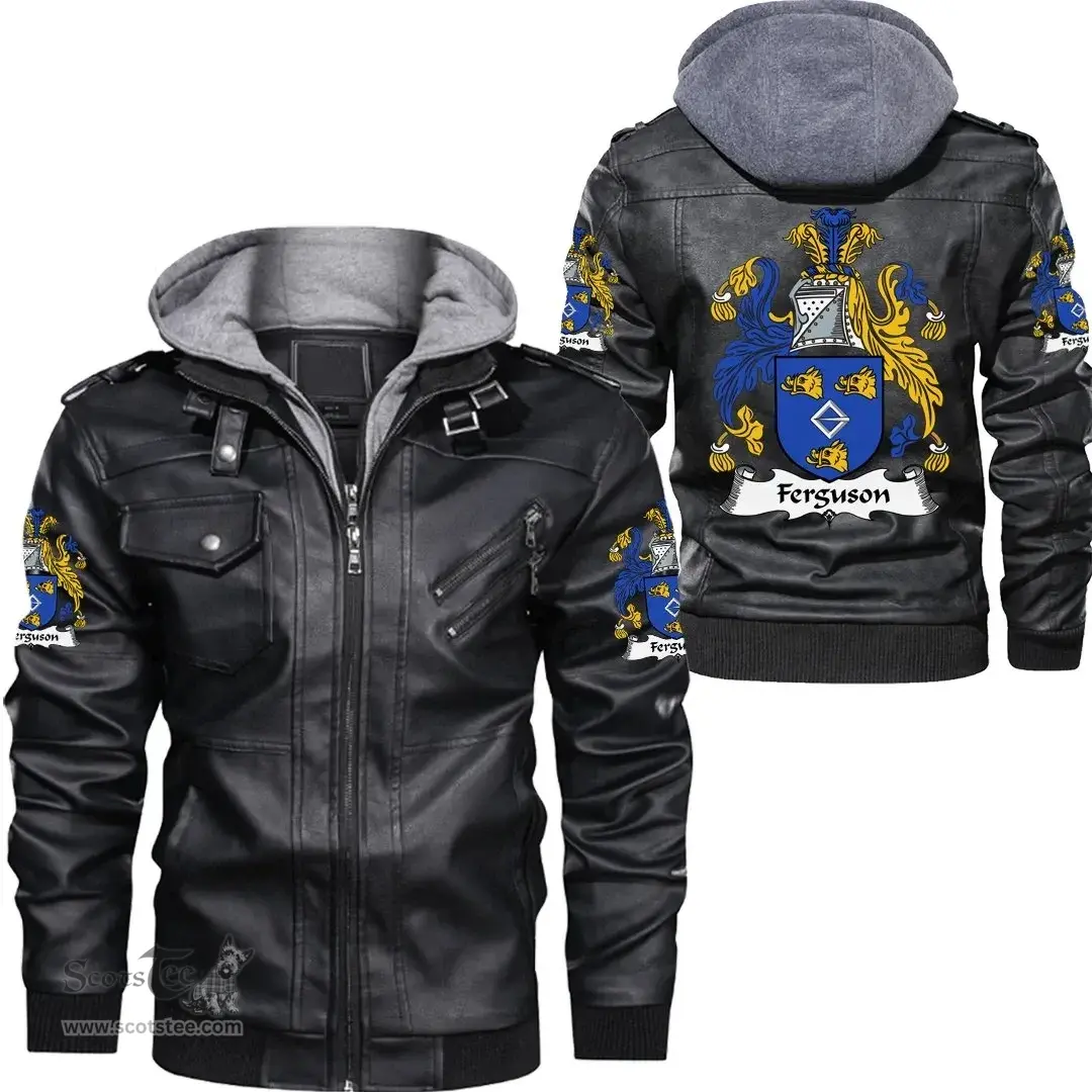 Irish Fergus or O'Fearghus Coat of Arms Family Crest Ireland Leather Jacket Irish Jackets