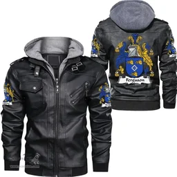 Irish Fergus or O'Fearghus Coat of Arms Family Crest Ireland Leather Jacket Irish Jackets