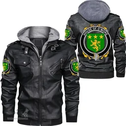 Irish House of O'MORE Coat of Arms Family Crest Ireland Leather Jacket Irish Jackets