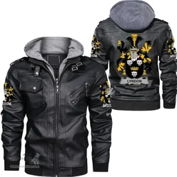 Irish Lyndon or Gindon Coat of Arms Family Crest Ireland Leather Jacket Irish Jackets