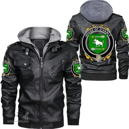 Irish House of O'HANLY Coat of Arms Family Crest Ireland Leather Jacket Irish Jackets