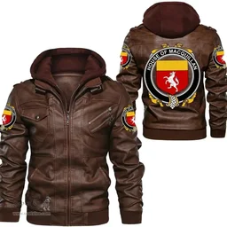Irish House of MACQUILLAN Coat of Arms Family Crest Ireland Leather Jacket Irish Jackets
