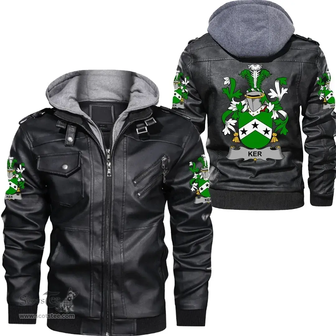 Irish Ker Coat of Arms Family Crest Ireland Leather Jacket Irish Jackets