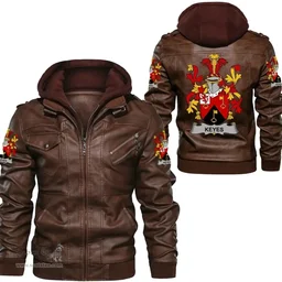 Irish Keyes Coat of Arms Family Crest Ireland Leather Jacket Irish Jackets
