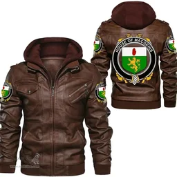 Irish House of MACGENIS Coat of Arms Family Crest Ireland Leather Jacket Irish Jackets