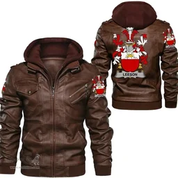 Irish Lees or McAleese Coat of Arms Family Crest Ireland Leather Jacket Irish Jackets