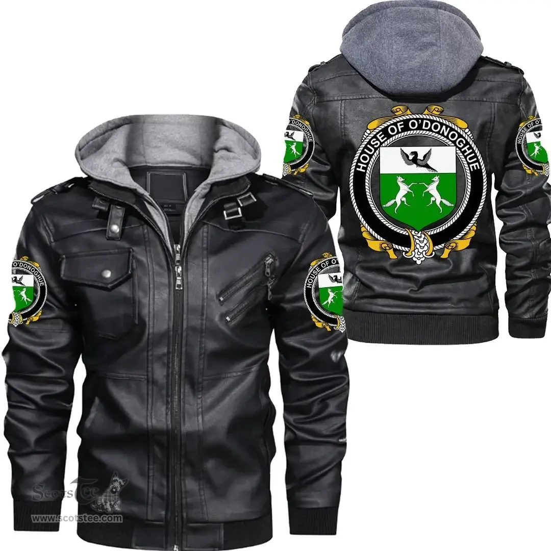 Irish House of O'DONOGHUE Coat of Arms Family Crest Ireland Leather Jacket Irish Jackets