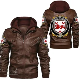 Irish House of DILLON Coat of Arms Family Crest Ireland Leather Jacket Irish Jackets