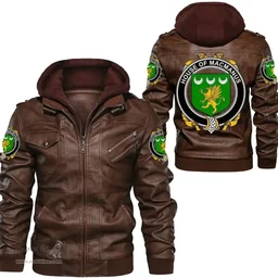 Irish House of MACMANUS Coat of Arms Family Crest Ireland Leather Jacket Irish Jackets
