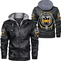 Irish House of O'RAFFERTY Coat of Arms Family Crest Ireland Leather Jacket Irish Jackets