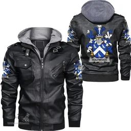 Irish Holywood Coat of Arms Family Crest Ireland Leather Jacket Irish Jackets