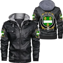 Irish House of MACKENNA Coat of Arms Family Crest Ireland Leather Jacket Irish Jackets