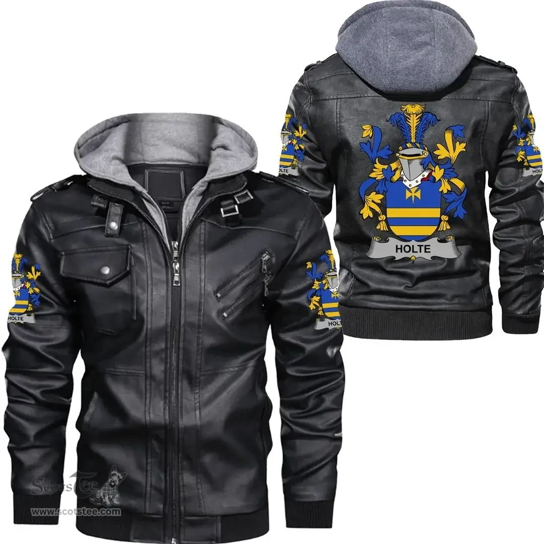 Irish Holte or Holt Coat of Arms Family Crest Ireland Leather Jacket Irish Jackets