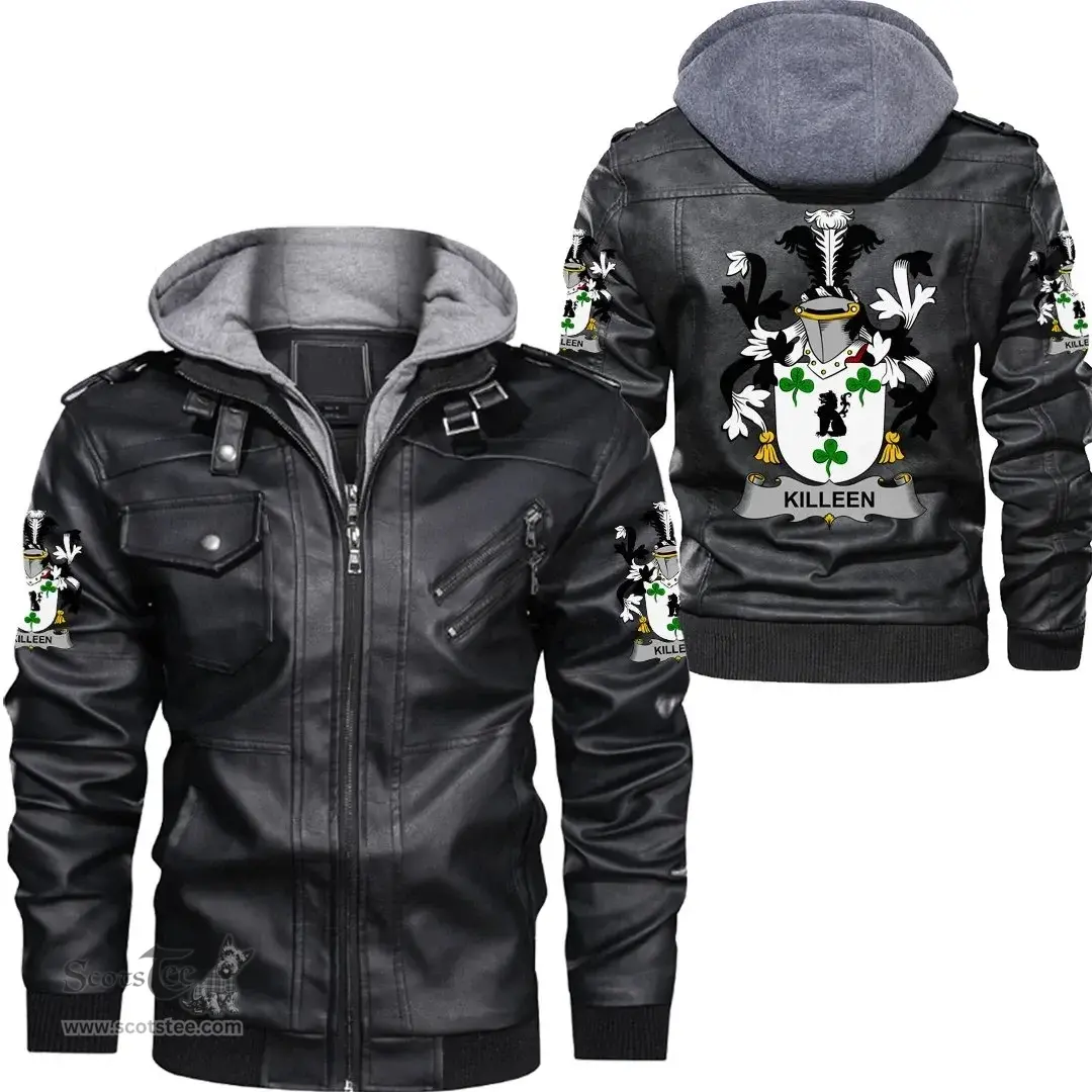 Irish Killeen or O'Killeen Coat of Arms Family Crest Ireland Leather Jacket Irish Jackets