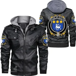 Irish House of O'FLYNN Coat of Arms Family Crest Ireland Leather Jacket Irish Jackets