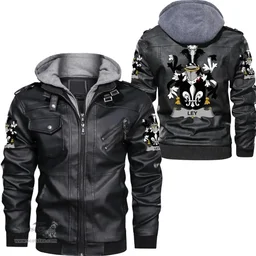 Irish Ley Coat of Arms Family Crest Ireland Leather Jacket Irish Jackets