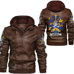 Irish Mackey Coat of Arms Family Crest Ireland Leather Jacket Irish Jackets