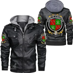 Irish House of O'NAGHTEN Coat of Arms Family Crest Ireland Leather Jacket Irish Jackets